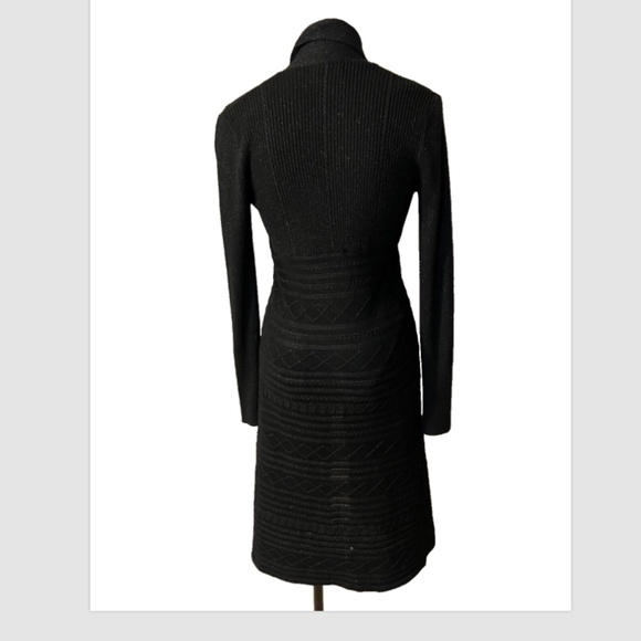 Julie Brown Long Cardigan Sweater Duster S Small Black Shimmer Washable NEW - Picture 2 of 15